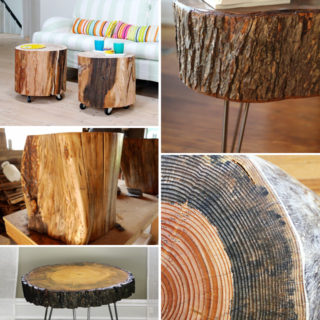 Make It Friday: Tree Slice Tables || DIY Roundup via Idle Hands Awake