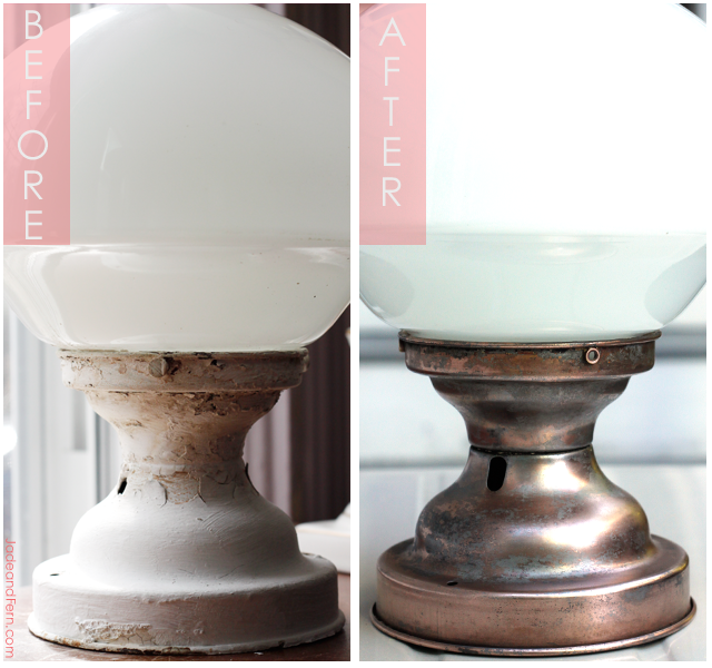 Restoring a Copper Light Fixture || Jade and Fern