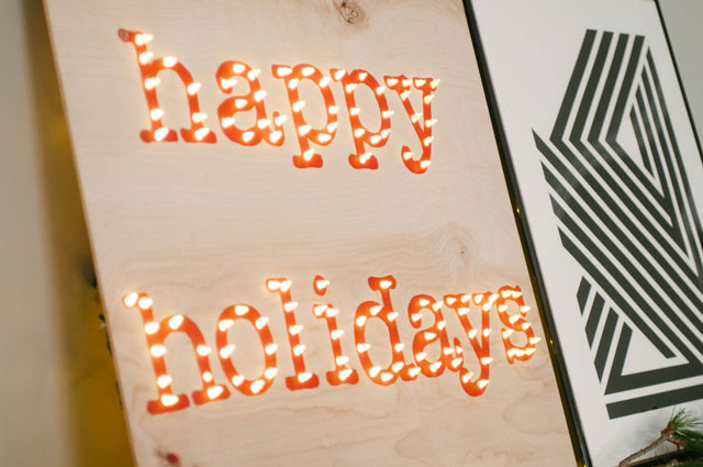 DIY Happy Holidays Marquee Sign by The Clever Bunny via Jade and Fern