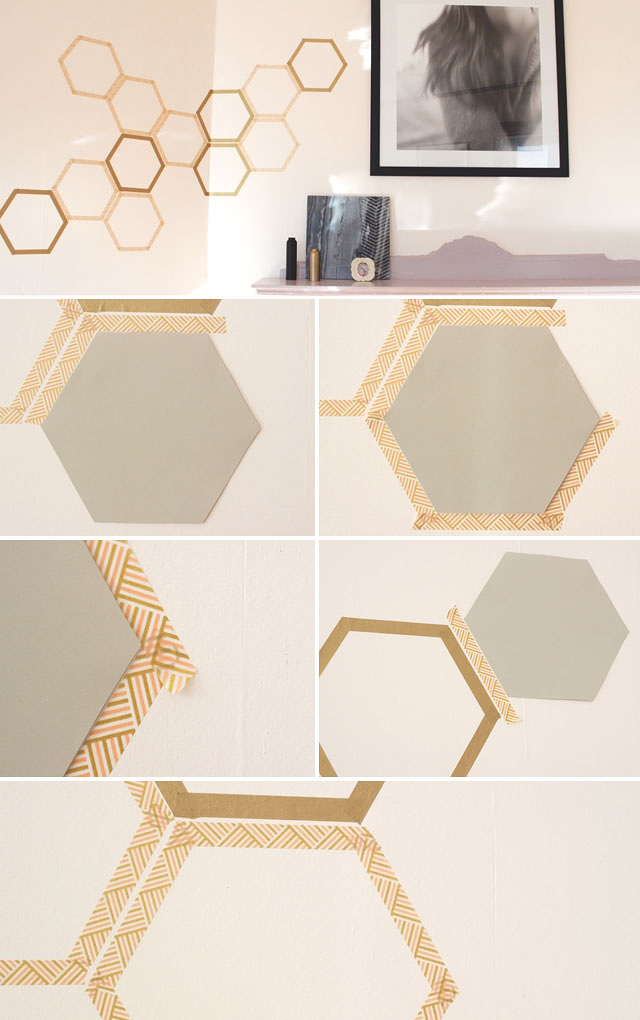 How to Make a Totally Removable Honeycomb Wall Decal || Jade and Fern