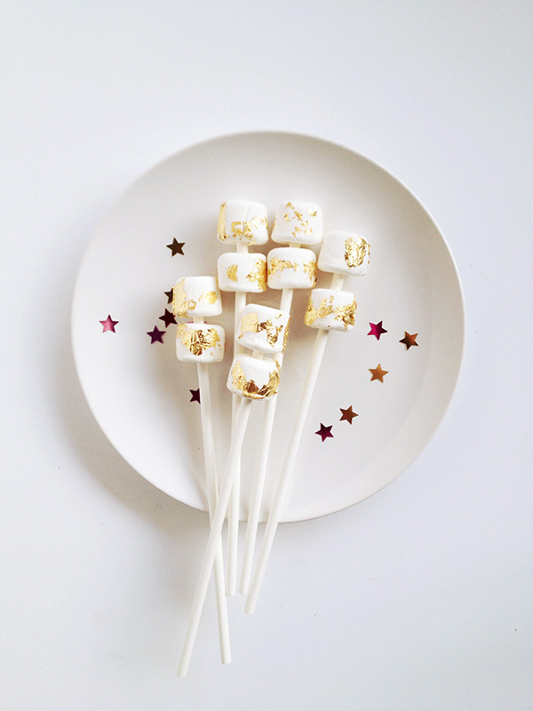 Edible Gold Leaf Marshmallow Pops by Make and Tell