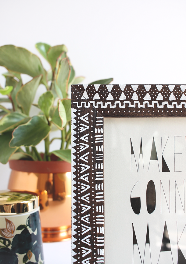 DIY Mudcloth Picture Frame // Idle Hands Awake