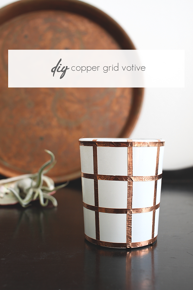 DIY Copper Grid Votive @idlehandsawake