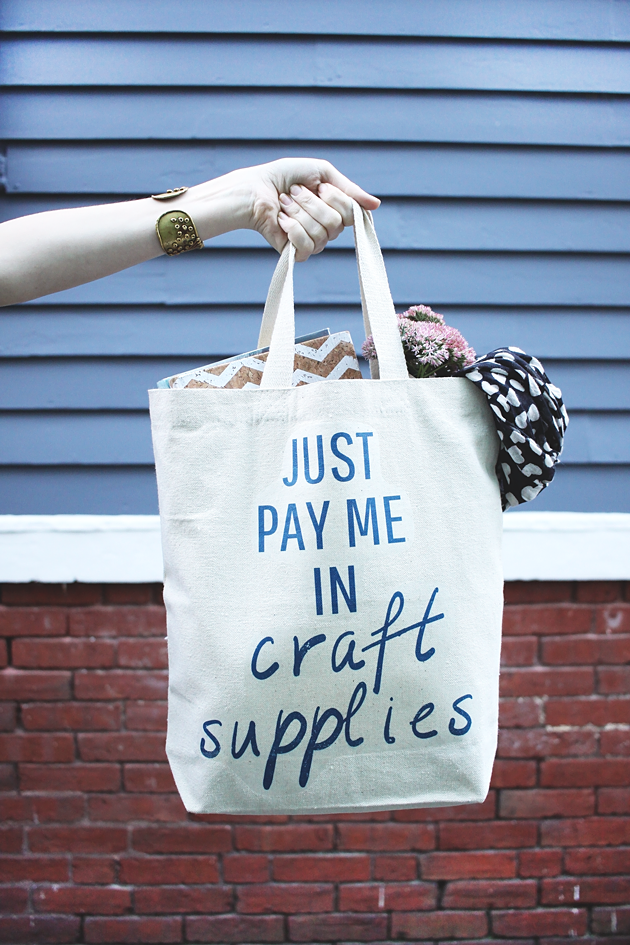 Just Pay Me in Craft Supplies - DIY Iron-on Tote Idle Hands Awake