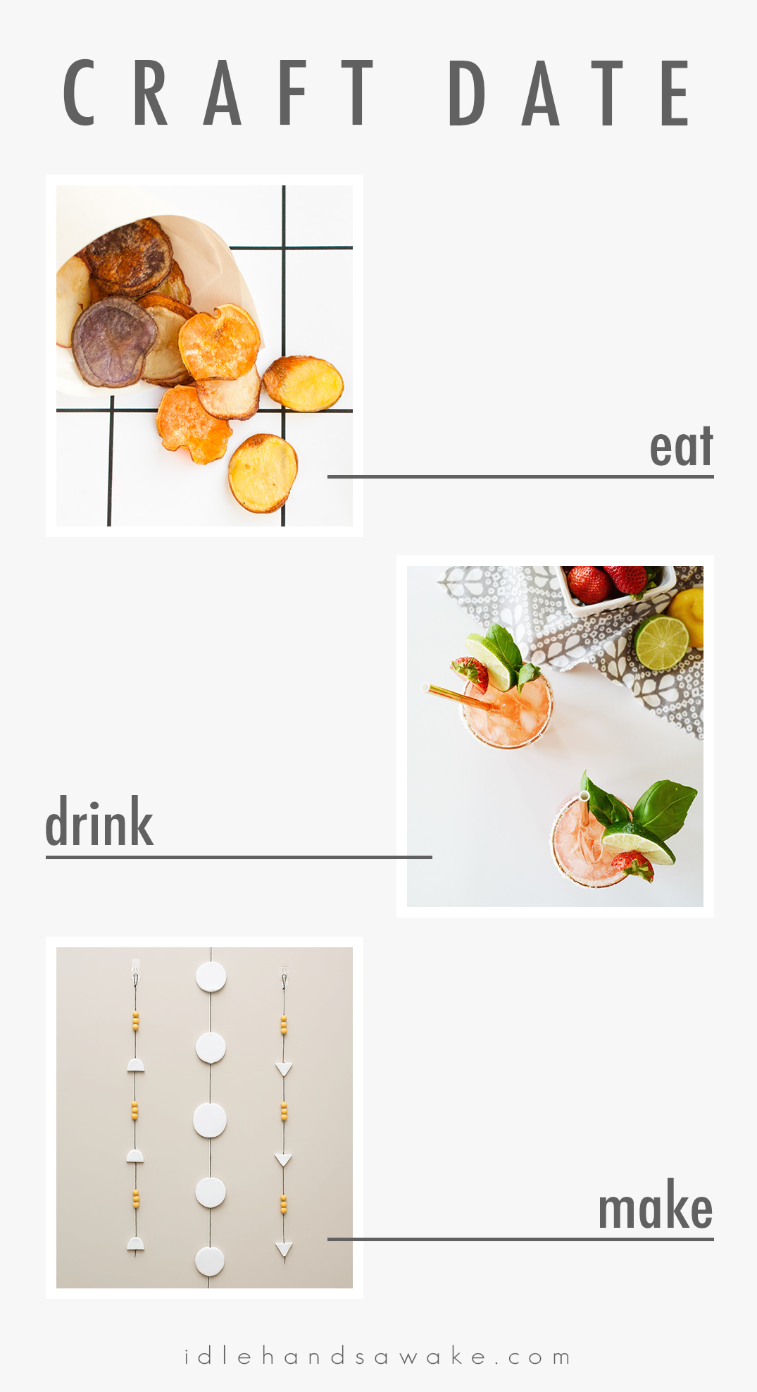 Grab your friends and have a craft date! Make these simple snacks, drinks, and crafts together for a fun weekend activity.