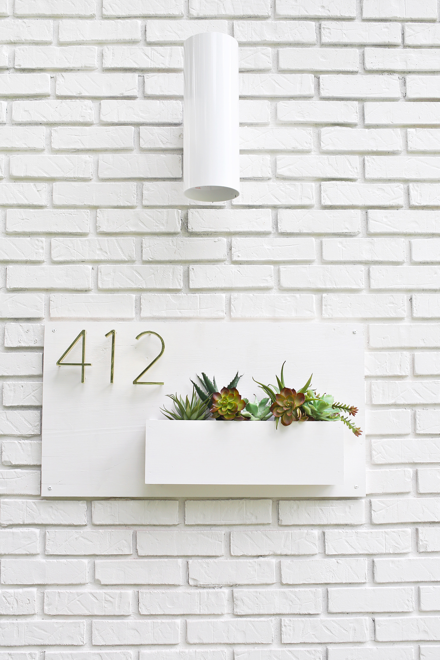 Modern House Number Planter by A Beautiful Mess