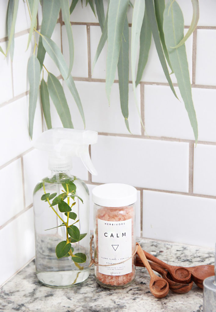 Easy Eucalyptus Shower Spray by A Bubbly Life // 75 Fall DIY Ideas via Idle Hands Awake