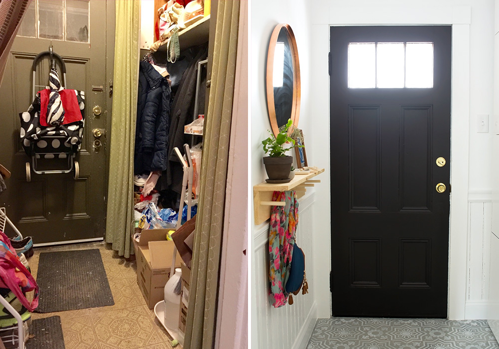 Entryway Makeover Before and After @idlehandsawake