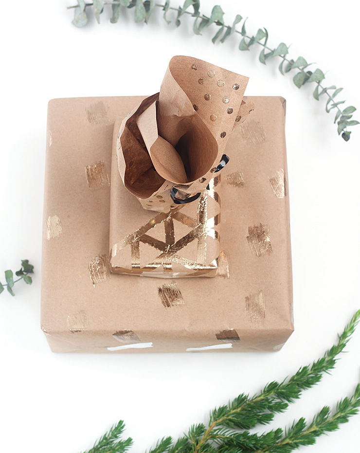 DIY Gold Foil Wrapping Paper @ Idle Hands Awake