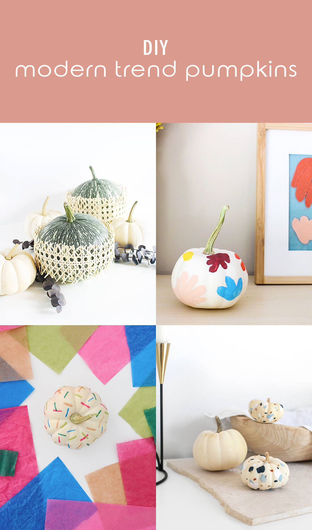 Modern No-Carve Pumpkin DIY Ideas