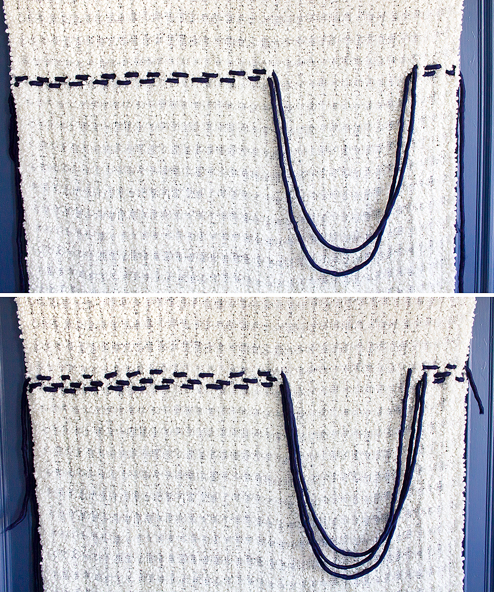 DIY Wall Weaving Hack - Make this super easy faux weaving using a blanket!
