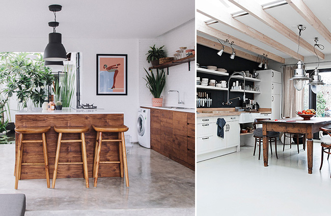 Black, White, and Wood Kitchen Inspiration