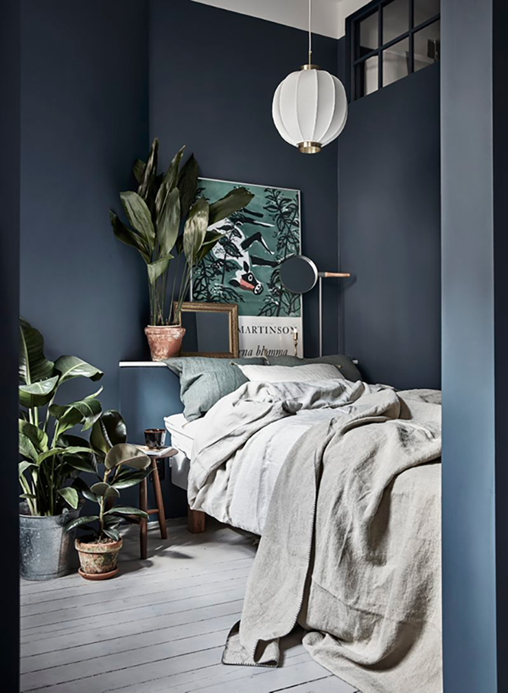 Moody Blue Bedroom Inspiration / My Unfinished Home