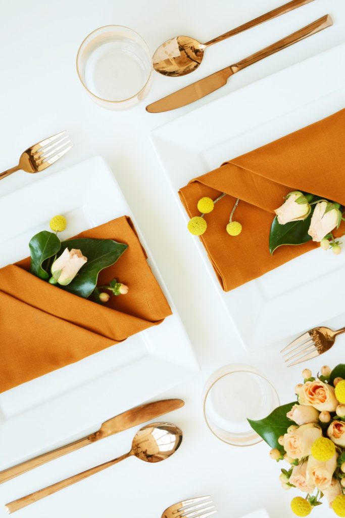 Fall napkin folding by Oleander and Palm // 75 Fall DIY Ideas via Idle Hands Awake